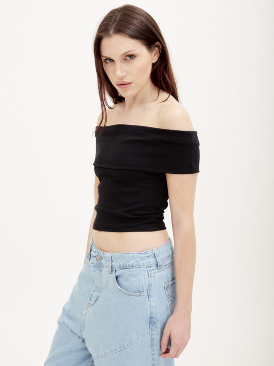 Top Hombro Descubierto Algodon Lycra