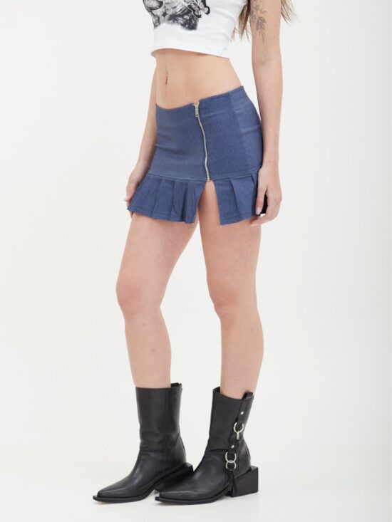 Falda Tableada Bengalina Azul