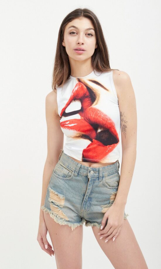 Short Mom Celeste Matizado Bigotes Super Desflecado Roturas