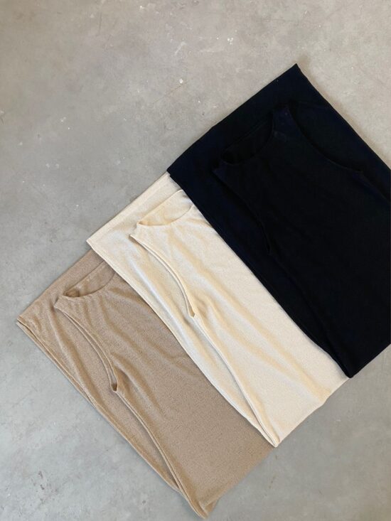 Vestido Largo  Con Tajo Tejido