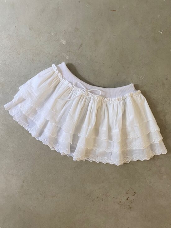 Falda Triple Volado Con Cordon
