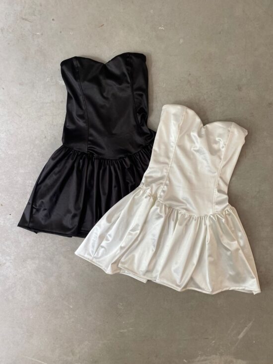 Vestido Escote Corazon Saten