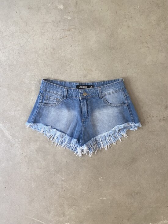 Short Celeste Tiro Bajo Localizado Desflecado - Celeste, 38