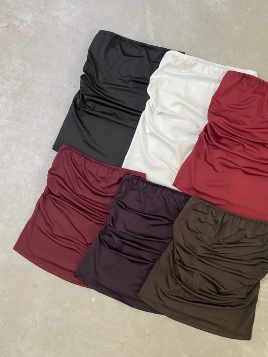 Top Strapless Frunce Microfibra