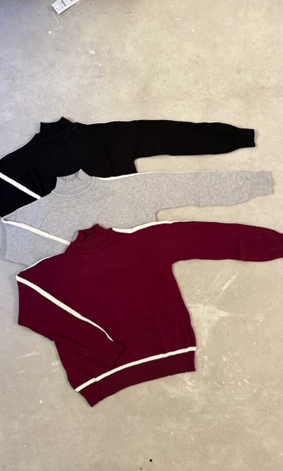 Sweater Medio Cuello Con Vivo