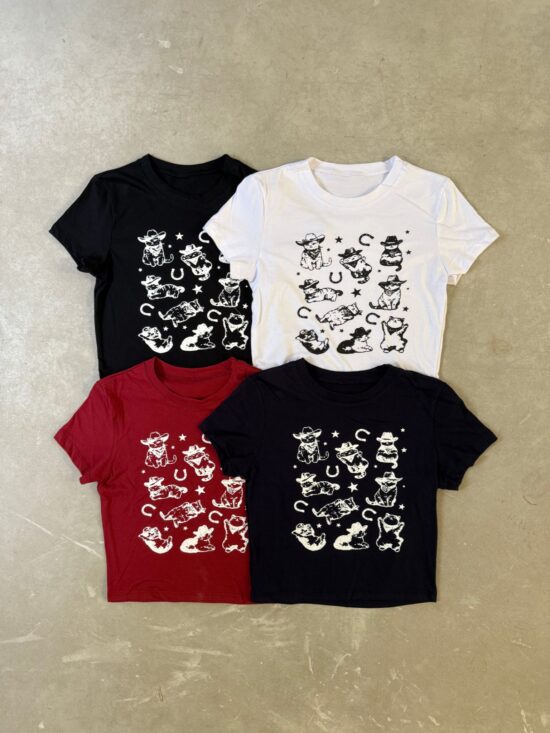 Remera Little Gatos Con Sombrero