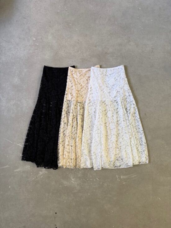 Falda Larga Encaje Flores