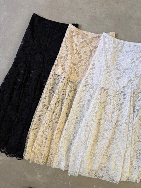 Falda Larga Encaje Flores