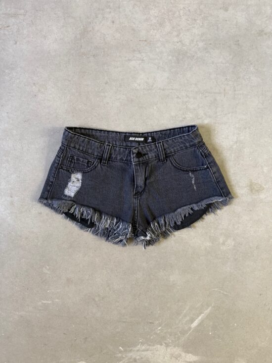 Short Gris Tiro Bajo Acid Desflecado Rotura Grande Lateral - Gris, 36