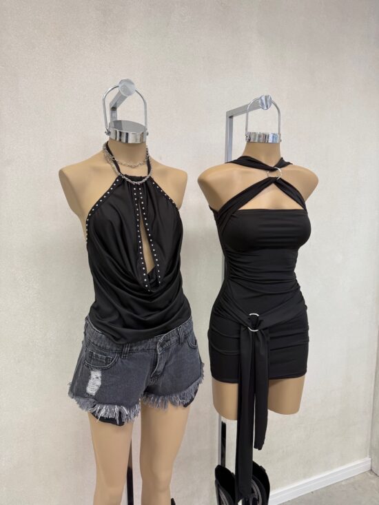 Top Buche con Tachas y Tiras Para Atar