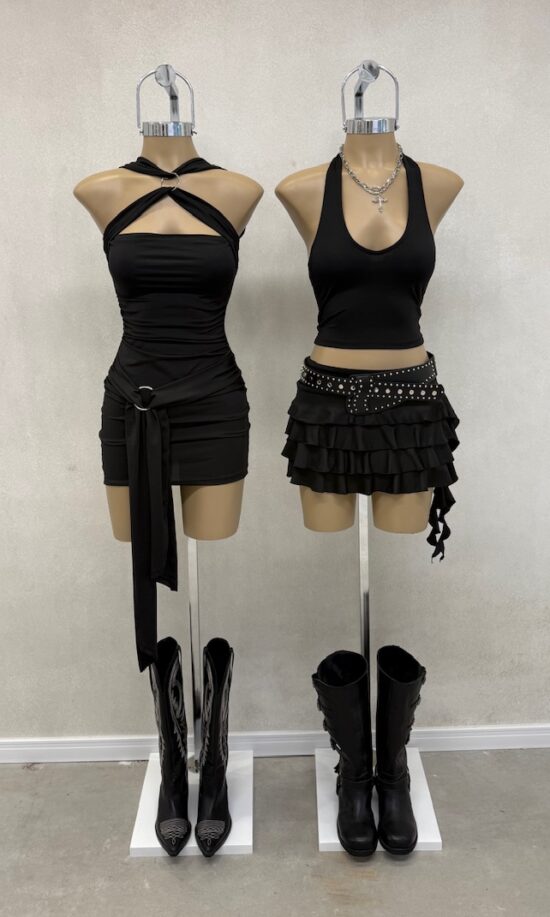 Vestido Con Lazos y Argolla