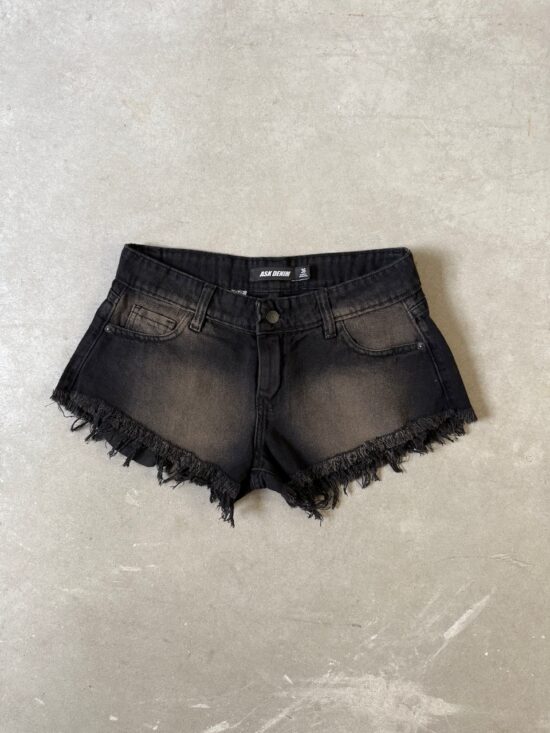 Short Negro Tiro Bajo Desflecado Localizado Oxido - Negro, 42