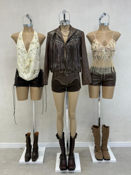 Campera Cuerina con Flecos