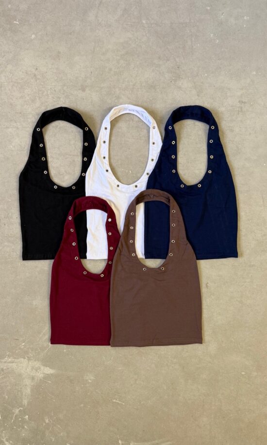 Top Halter Con Ojalillos Algodon