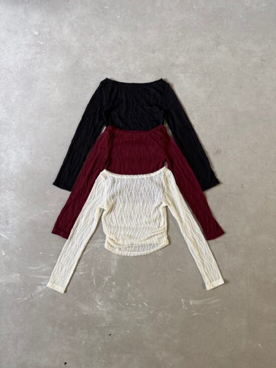 Remera M/L Cuello Bote Wavy Tul - Negro, U