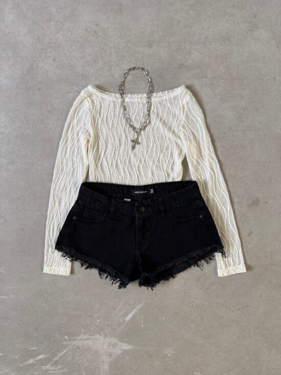 Short Negro Tiro Bajo Desflecado Biostone - Negro, 42