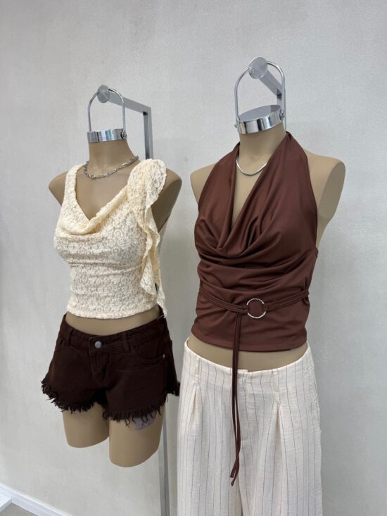 Top Con Lazo En Hombro Encaje