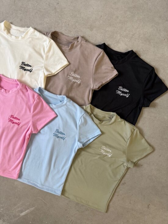 Remera Baby Tee Better My Self Bordado Modal