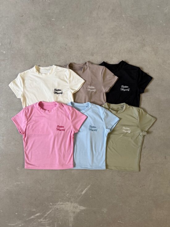 Remera Baby Tee Better My Self Bordado Modal