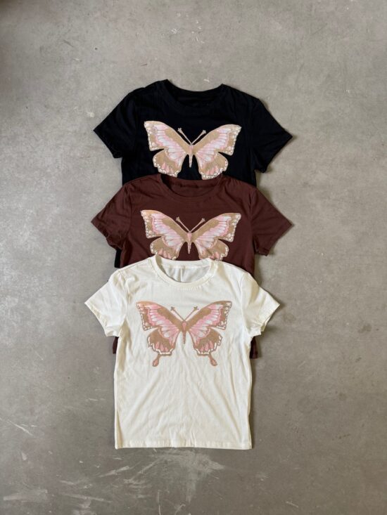 Remera Little Mariposas Tachas