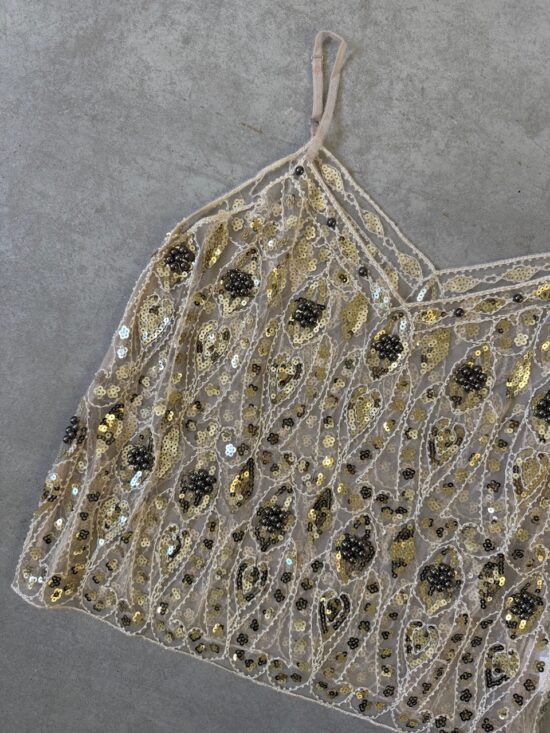 Blusa Gasa Con Bordado y Piedras