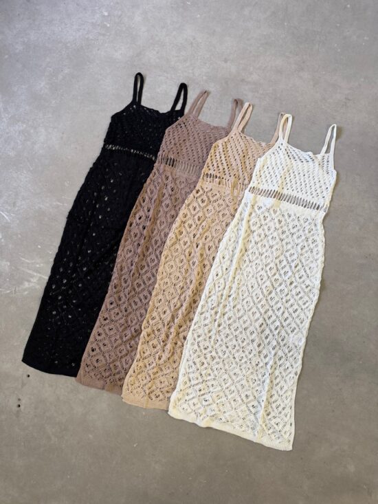 Vestido Crochette Con Cintura Calada