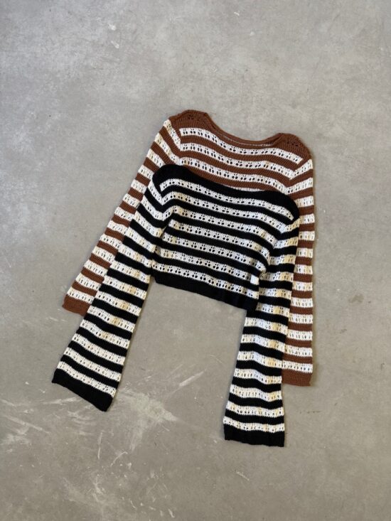Sweater Crop Tejido Rayado