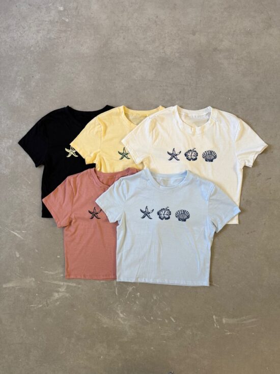 Remera Little Estampa Oceano