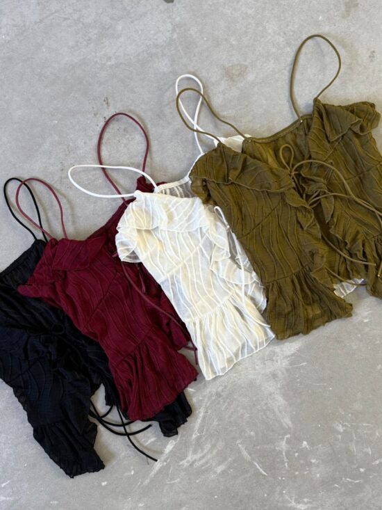 Top Abierto Con Volado y Tiras Tul