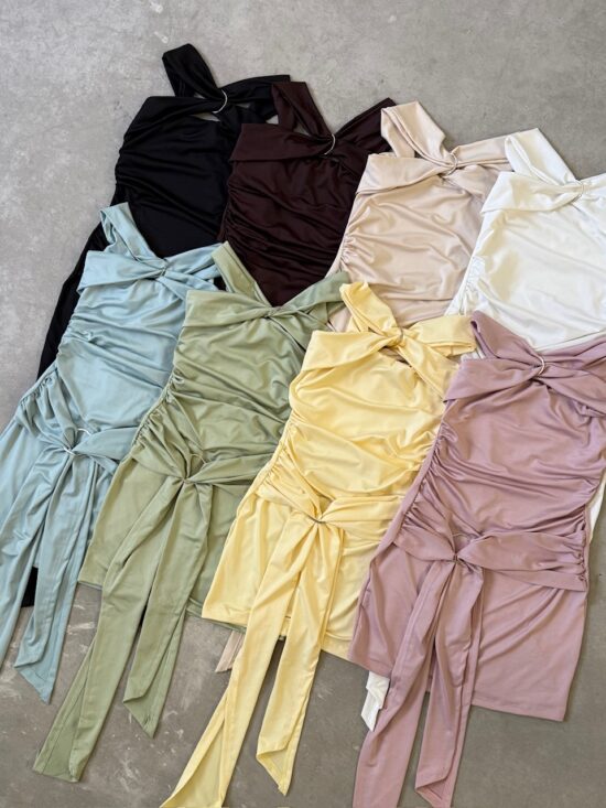 Vestido Con Lazos y Argolla