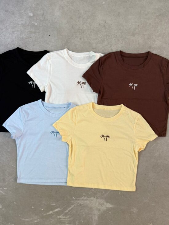 Remera Little Palmeras Bordado