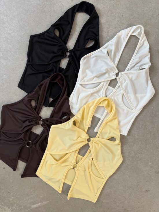 Top Calado Con Anillos microfibra