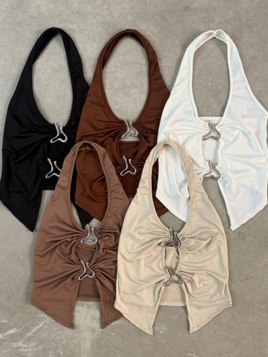 Top Halter Doble Hebilla Microfibra