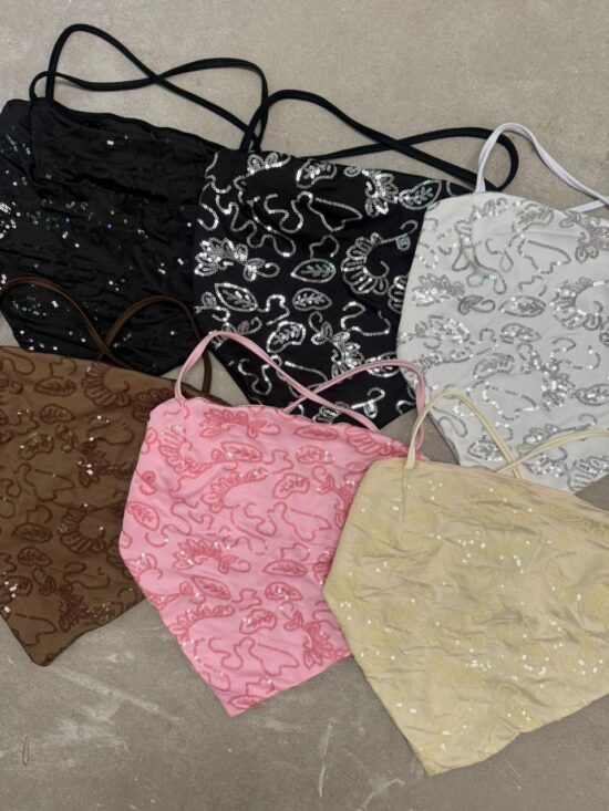 Top Rombo Mini Lentejuelas