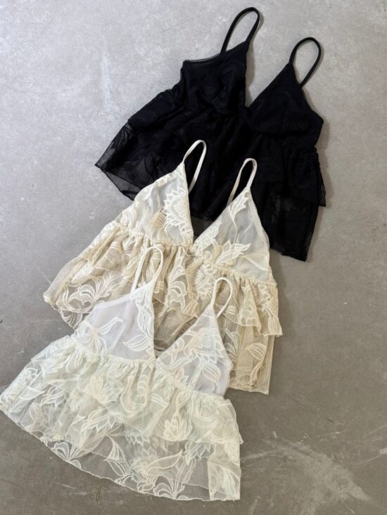 Top Boho Chic Doble Volado Encaje