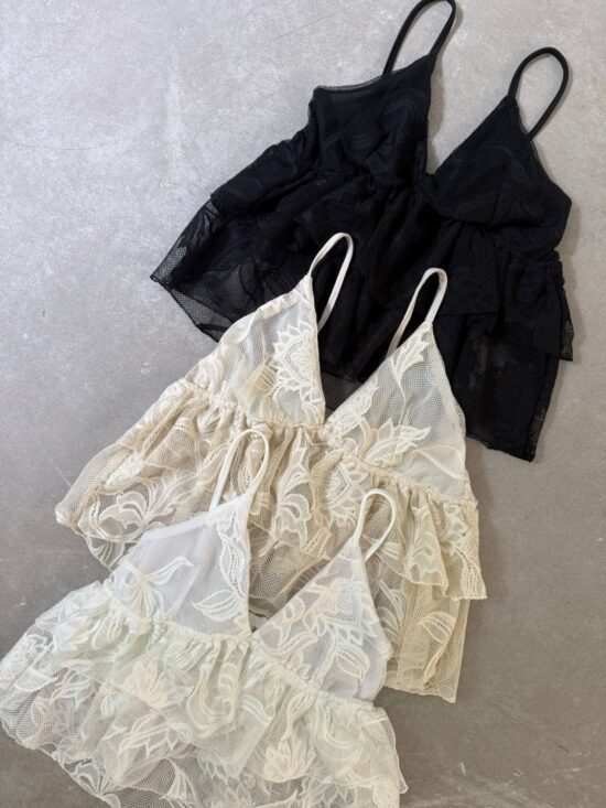 Top Boho Chic Doble Volado Encaje