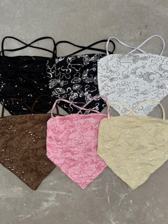 Top Rombo Mini Lentejuelas