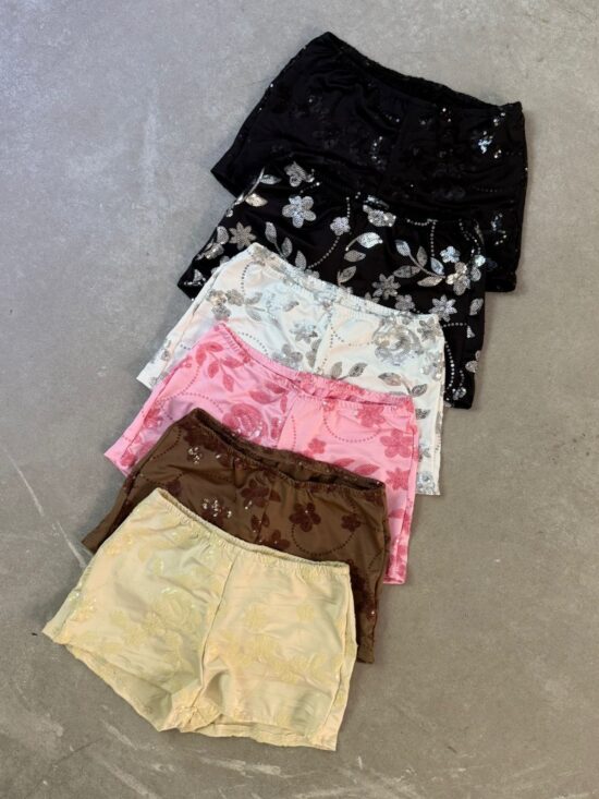 Mini Short Lentejuelas Flores