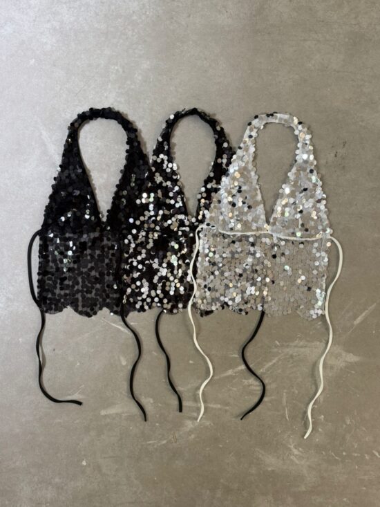 Top Pechera Halter Lentejuelas Grandes