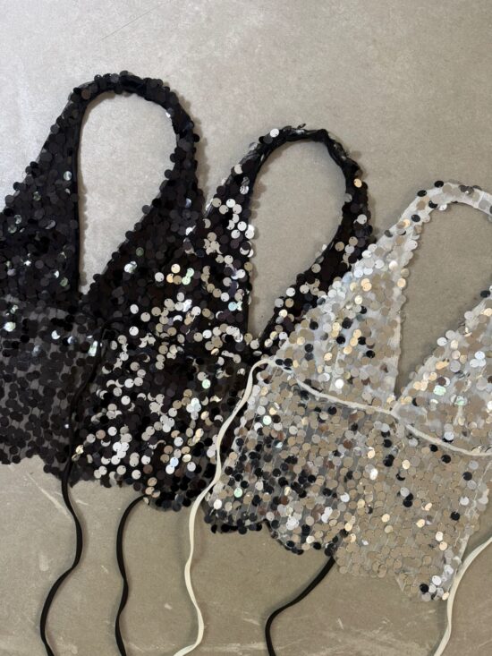 Top Pechera Halter Lentejuelas Grandes