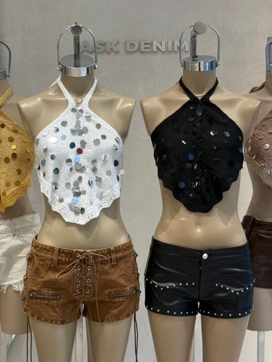 Top Triangulo con Lentejuelas