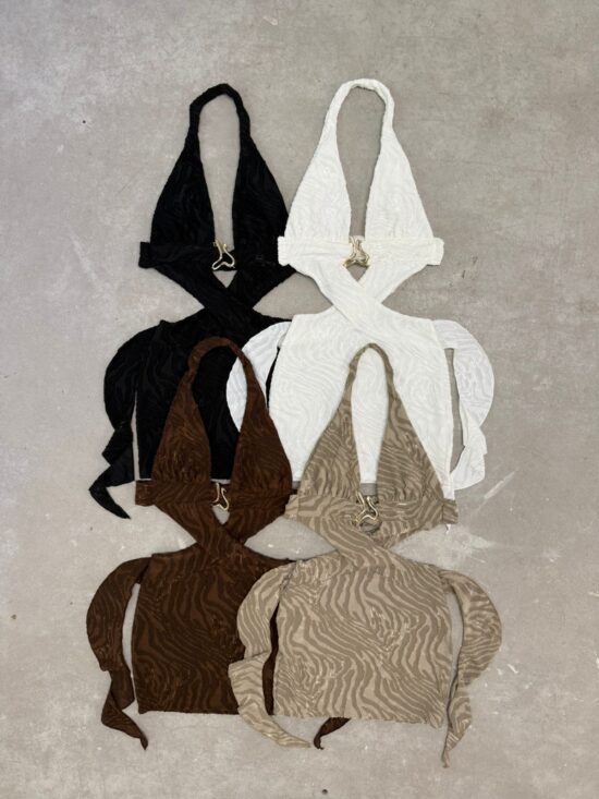 Vestido Cruzado Con Argolla Broderie de Punto