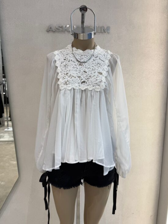 Blusa Blanca Mangas Globo