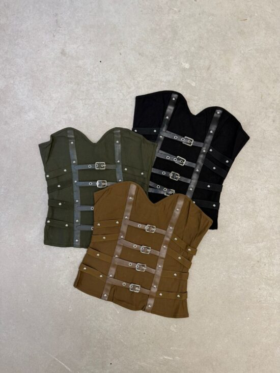 Strapless Escote Corazon con Varios Cinturones