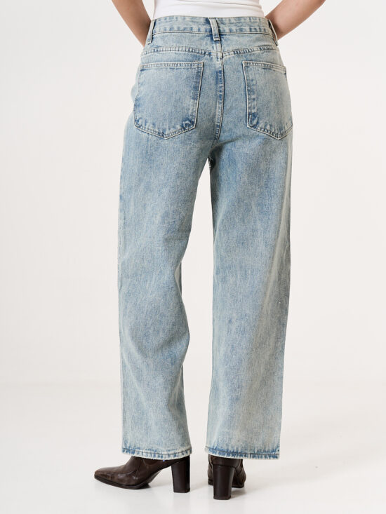 Wide-Leg Tiro Medio Full Strass