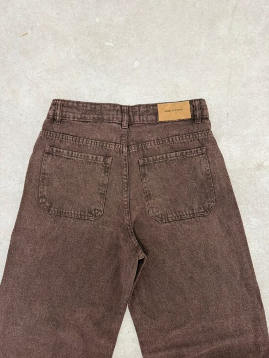 Wide-Leg Chocolate Tiro Medio