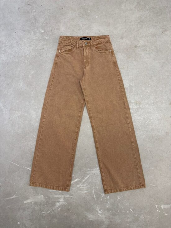 Wide-Leg Dulce De Leche Tiro Medio