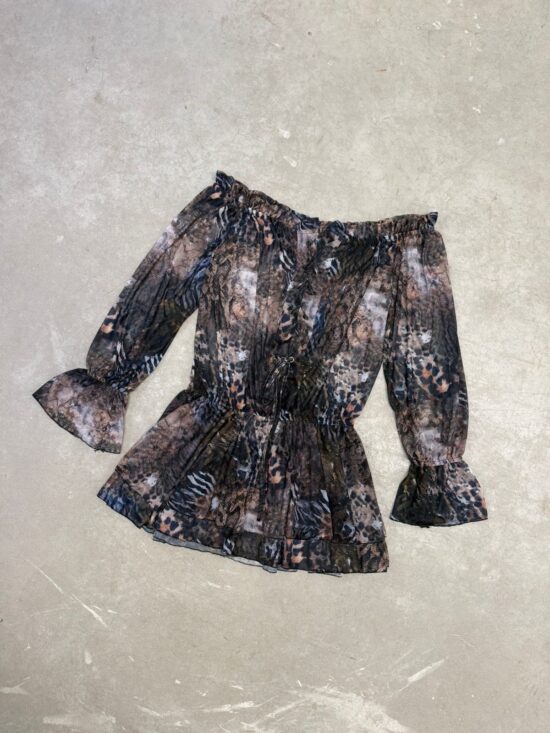 Vestido M/L Trenzado Microtul Sublimado