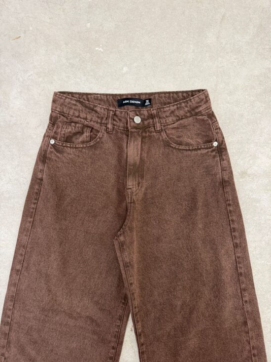 Wide-Leg Chocolate Tiro Medio