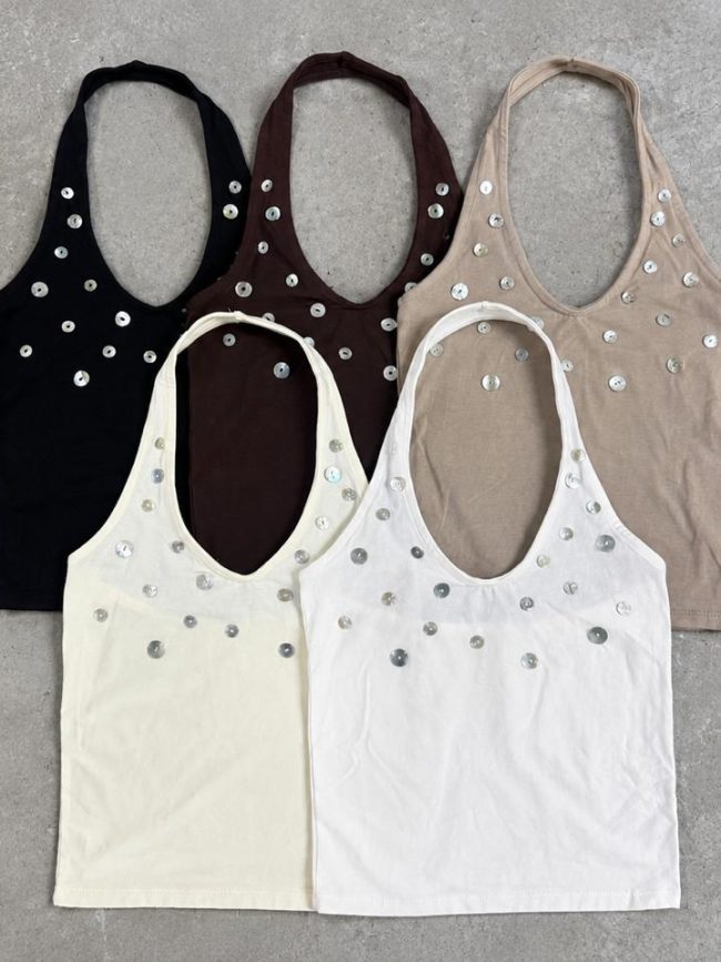 Musculosa Halter Botones